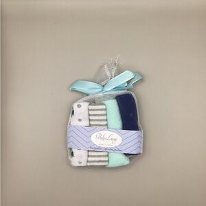 Baby Lounge Washcloth Set with Blue and Gray
